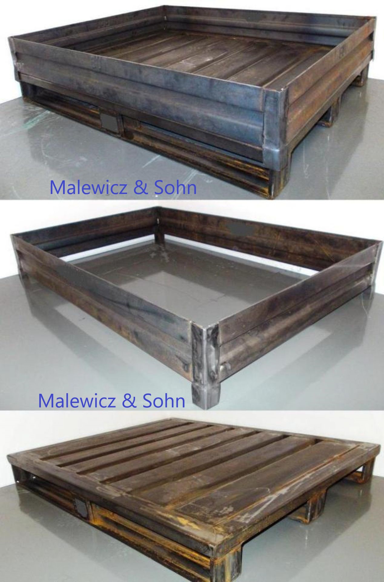 Stahlpalette mit Aufsatzrahmen abnehmbar